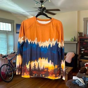 Cute forest patterned long sleeve t-shirt. Lightweight. No brand. Size medium.